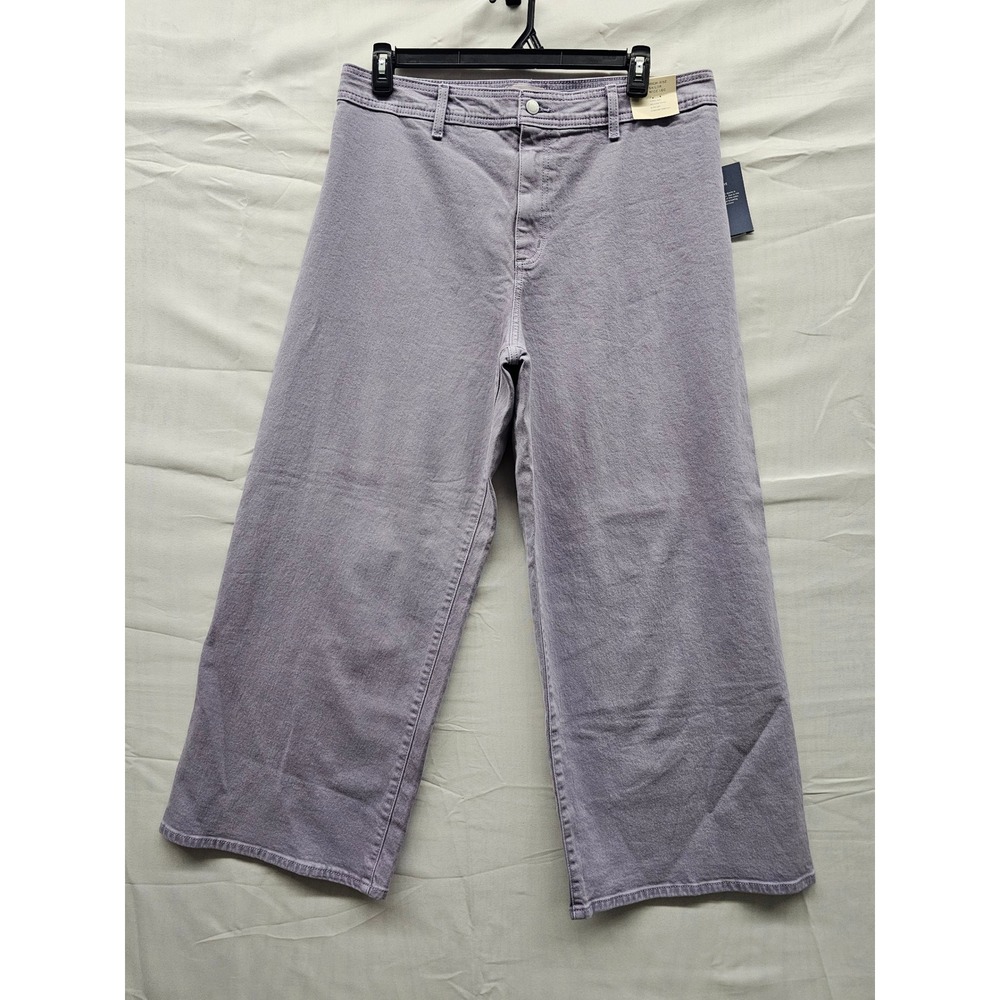 Universal Thread Purple High-Rise Sailor Wide Leg Pants 16 Comfort Stretch Denim